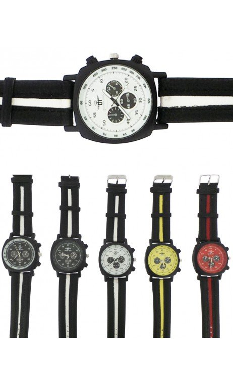 Reloj Con Correa Cuero Bicolor