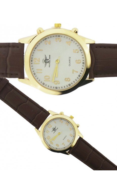 Reloj Clásico Dorado Unisex Correa Aviador